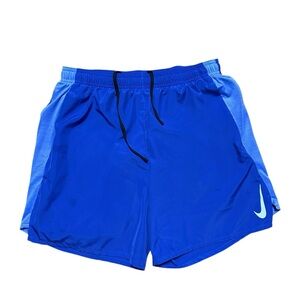 Mens Y2K Nike Dri Fit Micro Swoosh Athletic Running Blue Shorts Size L